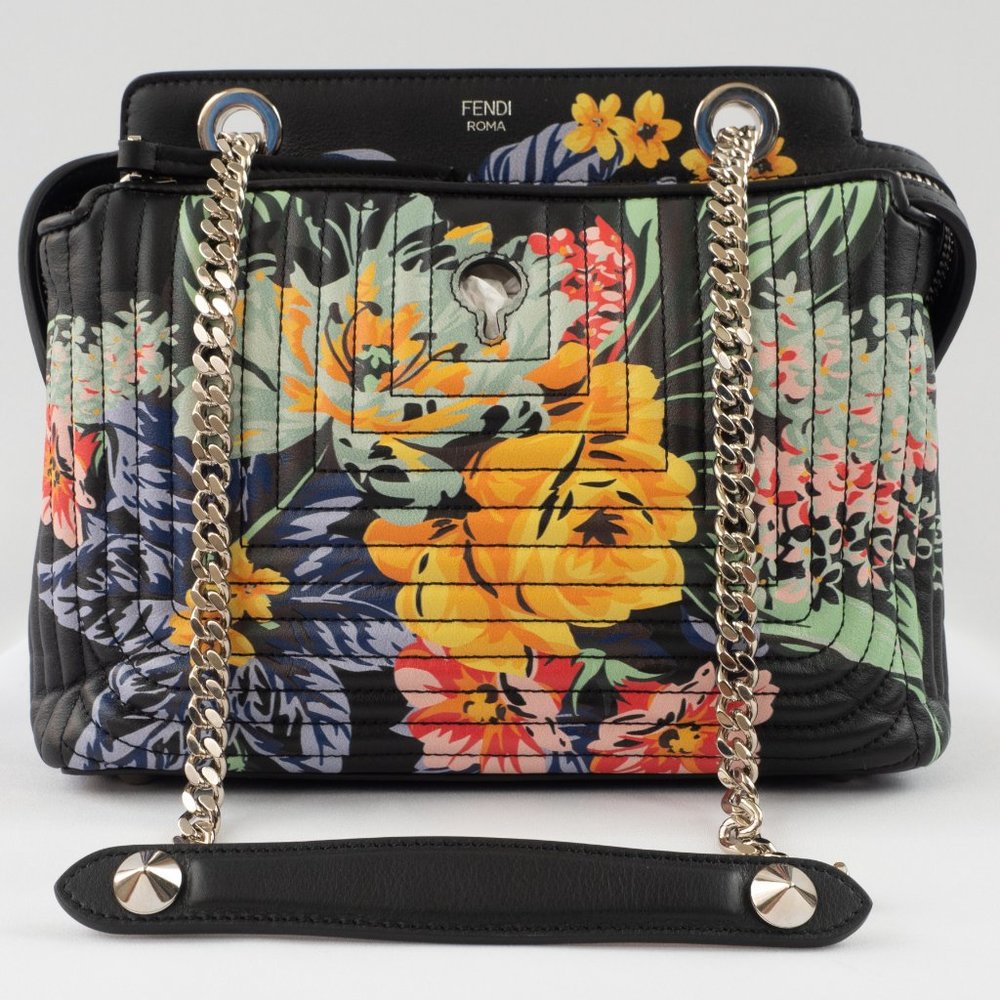 Fendi Dotcom Click SM Floral Quilted Bag NEW